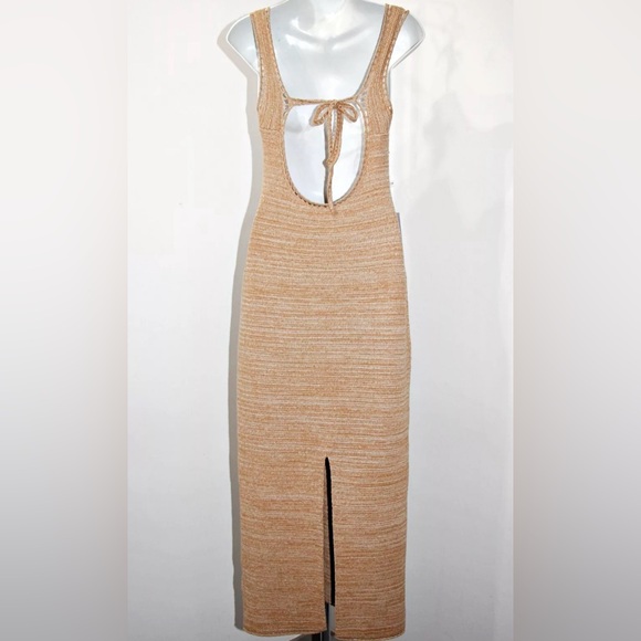 NWT ⚜️🤎⚜️ Ronny Kobo Madi Open-Back Knit Maxi Dress Brown Sand - Picture 12 of 16